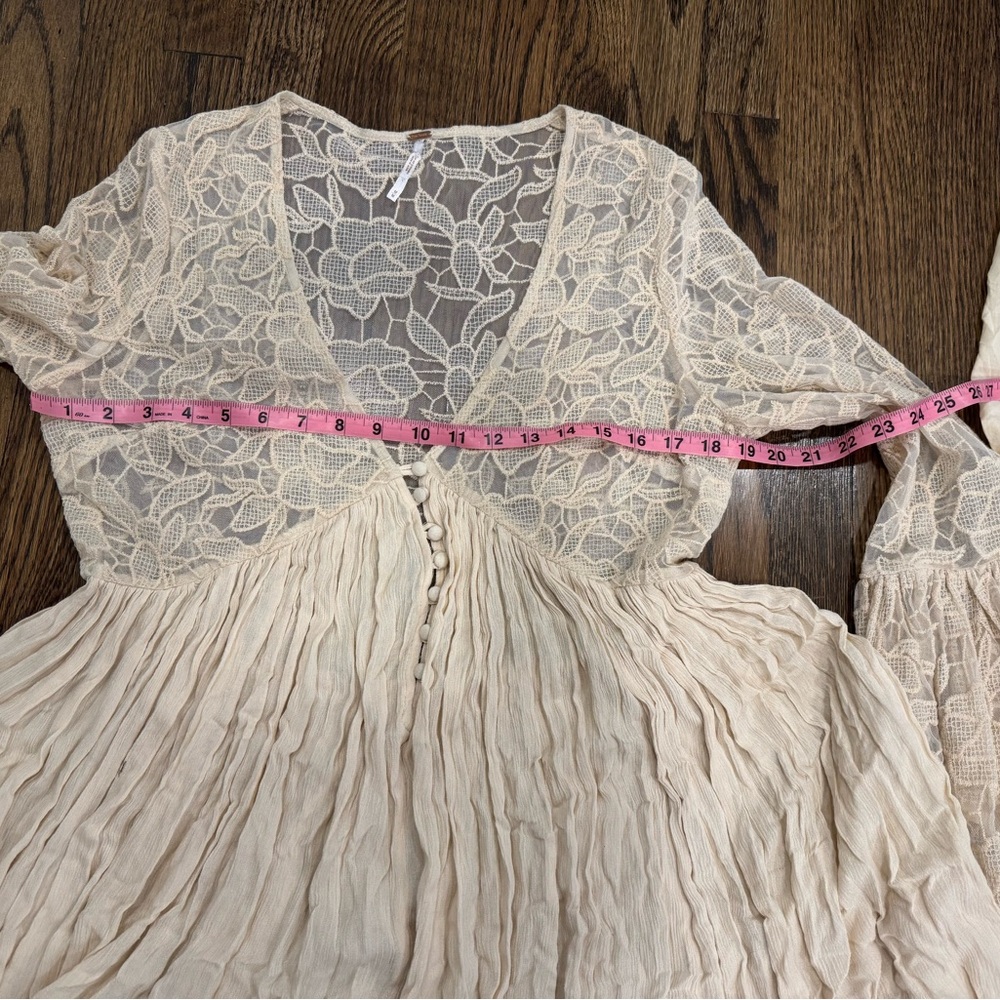 Free People Cream Lace Mini Dress - Picture 6 of 9